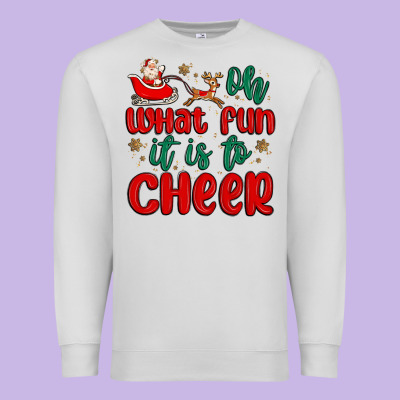 Oh What Fun It Is To Cheer Premium Sweatshirt Designed By Maliassmallbusiness