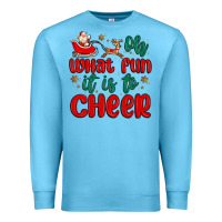 Ocean Blue oh what fun it is to cheer Premium Sweatshirt - MaliasSmallBusiness