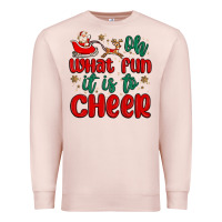 Pale Pink oh what fun it is to cheer Premium Sweatshirt - MaliasSmallBusiness