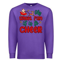 Purple oh what fun it is to cheer Premium Sweatshirt - MaliasSmallBusiness