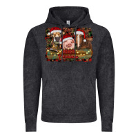 Vintage Black merry christmas farm animals Vintage Hoodie - RanaPortraitStore