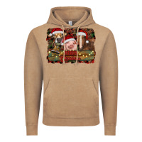 Vintage Coffee merry christmas farm animals Vintage Hoodie - RanaPortraitStore