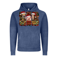 Vintage Denim merry christmas farm animals Vintage Hoodie - RanaPortraitStore