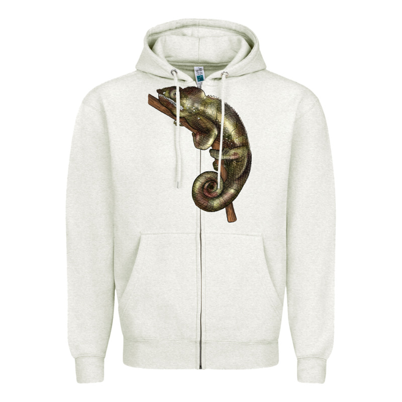 Green Chameleon Lizard Illustrations Zipper Hoodie by LillyAllenDesigns | Teevron