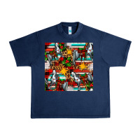 Navy christmas horse leopard tartan Urban Heavy Tee - FaDigitalArtStudio