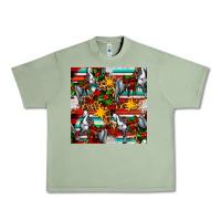 Oil Green christmas horse leopard tartan Urban Heavy Tee - FaDigitalArtStudio