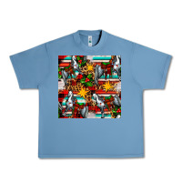 Pebble Blue christmas horse leopard tartan Urban Heavy Tee - FaDigitalArtStudio