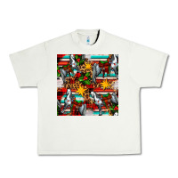 Pistachio christmas horse leopard tartan Urban Heavy Tee - FaDigitalArtStudio