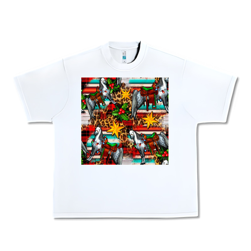Christmas Horse Leopard Tartan Urban Heavy Tee by FaDigitalArtStudio | Teevron