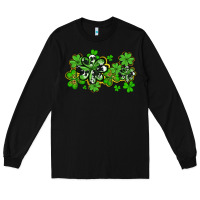 Black cowhide and leopard shamrocks Long Sleeve Tee - AdoDesignShop