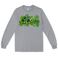 Heather Grey cowhide and leopard shamrocks Long Sleeve Tee - AdoDesignShop