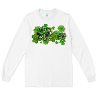 White cowhide and leopard shamrocks Long Sleeve Tee - AdoDesignShop