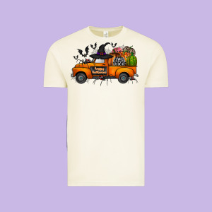 Happy Halloween Truck Vintage Tee Designed By Cowhidedigitalart