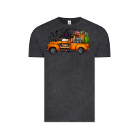 Vintage Black happy halloween truck Vintage Tee - CowhideDigitalArt