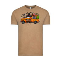 Vintage Coffee happy halloween truck Vintage Tee - CowhideDigitalArt