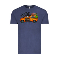 Vintage Denim happy halloween truck Vintage Tee - CowhideDigitalArt