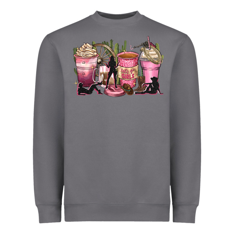 Let's Go Girls Coffee Cups Heavyweight Sweatshirt by Zillion Design Studio | Teevron