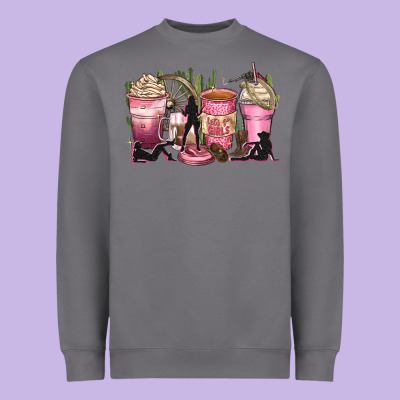 Let's Go Girls Coffee Cups Heavyweight Sweatshirt Designed By Zillion Design Studio