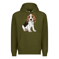 Army Green beagle puppy Premium Hoodie - LillyAllenDesigns