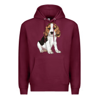 Burgundy beagle puppy Premium Hoodie - LillyAllenDesigns