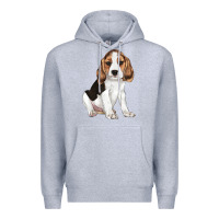 Heather Grey beagle puppy Premium Hoodie - LillyAllenDesigns