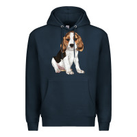 Navy beagle puppy Premium Hoodie - LillyAllenDesigns