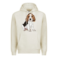 Oatmeal Heather beagle puppy Premium Hoodie - LillyAllenDesigns