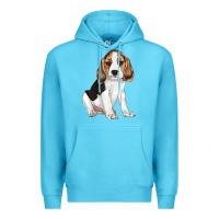 Ocean Blue beagle puppy Premium Hoodie - LillyAllenDesigns