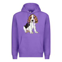 Purple beagle puppy Premium Hoodie - LillyAllenDesigns