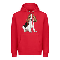 Red beagle puppy Premium Hoodie - LillyAllenDesigns