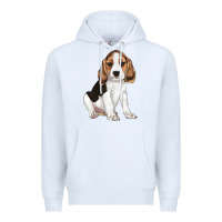 White beagle puppy Premium Hoodie - LillyAllenDesigns