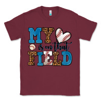 Burgundy my heart is on that field baseball Classic Tee - AdoDesignShop