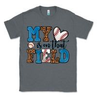 Charcoal Heather my heart is on that field baseball Classic Tee - AdoDesignShop