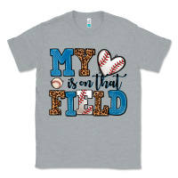 Heather Grey my heart is on that field baseball Classic Tee - AdoDesignShop