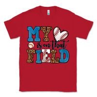 Red my heart is on that field baseball Classic Tee - AdoDesignShop
