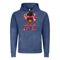 Vintage Denim cupid's favorite postal worker afro messy bun Vintage Hoodie - texasbilliewilder