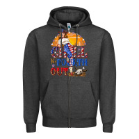 Charcoal Heather Chill the fourth out 4th of july Zipper Hoodie - NancyCooperArtShop
