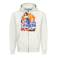 Oatmeal Heather Chill the fourth out 4th of july Zipper Hoodie - NancyCooperArtShop