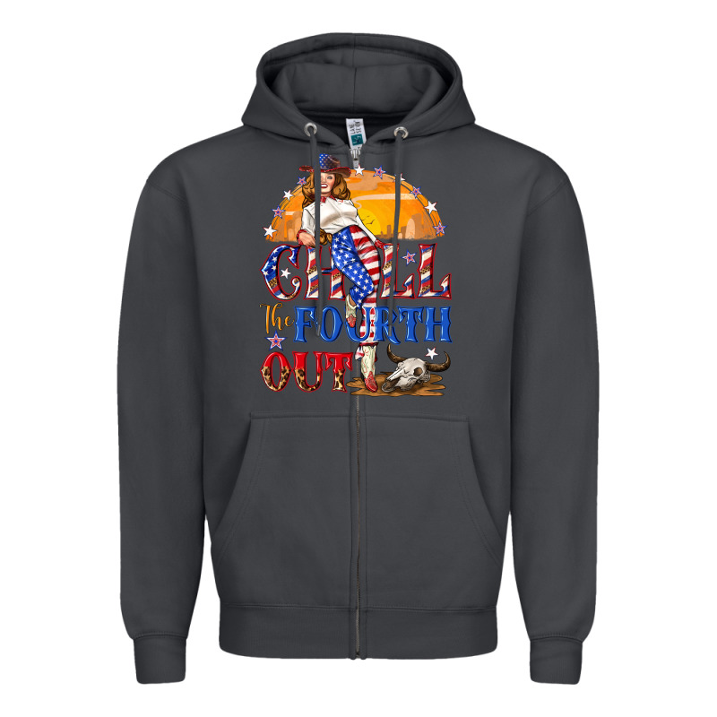 Chill The Fourth Out 4th Of July Zipper Hoodie by NancyCooperArtShop | Teevron