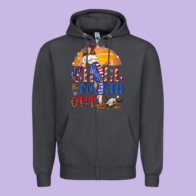 Chill The Fourth Out 4th Of July Zipper Hoodie Designed By Nancycooperartshop