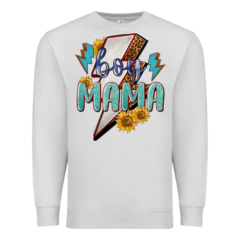 Boy Mama Lightning Bold Premium Sweatshirt by NancyCooperArtShop | Teevron