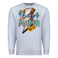 Heather Grey boy mama lightning bold Premium Sweatshirt - NancyCooperArtShop