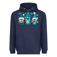 Navy winter afro gnomies Heavyweight Hoodie - NancyCooperArtShop