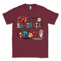 Burgundy its a baseball kinda day Classic Tee - AdoDesignShop