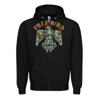 Black free bird feathers thunderbird Zipper Hoodie - BarkalooDesign