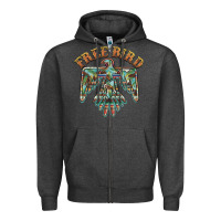 Charcoal Heather free bird feathers thunderbird Zipper Hoodie - BarkalooDesign
