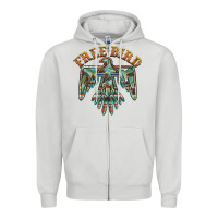 Dove Grey free bird feathers thunderbird Zipper Hoodie - BarkalooDesign