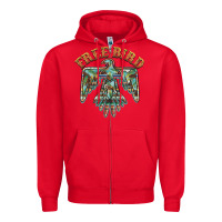 Red free bird feathers thunderbird Zipper Hoodie - BarkalooDesign