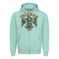 Seafoam free bird feathers thunderbird Zipper Hoodie - BarkalooDesign