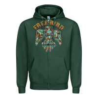 Sports Green free bird feathers thunderbird Zipper Hoodie - BarkalooDesign